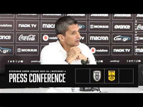 Press Conference Paok Fc Vs Aris Fc Live Paok Tv Paok Gr