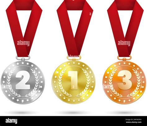 Gold Silver Bronze Medals Stock Vector Image Art Alamy