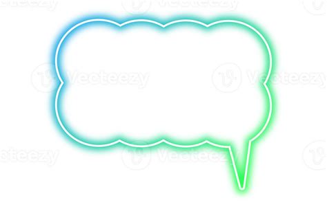 Neon Chat Bubble Png Glowing Speech Bubble On Transparent Background