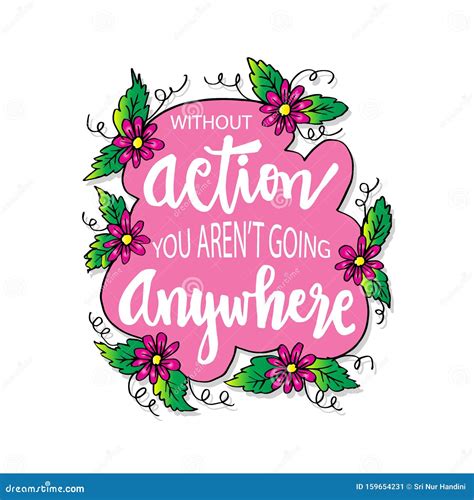 Without Action You Aren`t Going Anywhere Cartoon Vector