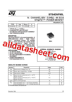 STS4DNF60L Datasheet PDF STMicroelectronics