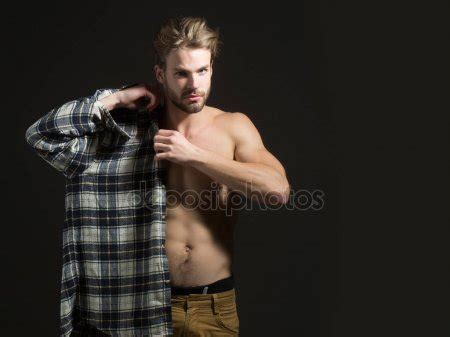 Sexy Naked Man Wear Shirt Stock Photo By Tverdohlib 138038040