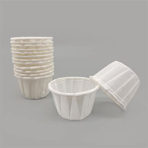 Disposable 0 5oz Paper Souffle Portion Cup Great For Condiments Or