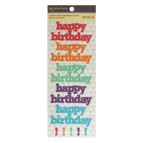 Buy The Happy Birthday Cardstock Stickers By Recollections™ At Michaels