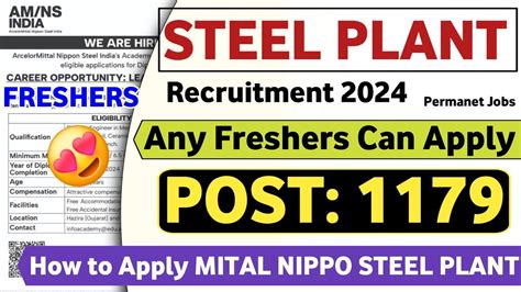 Amns Steel Plant Recruitment Post Freshers Mnc Jobs