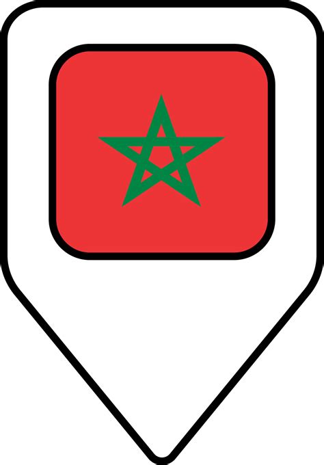 Morocco flag map pin navigation icon, square design. 24076571 PNG