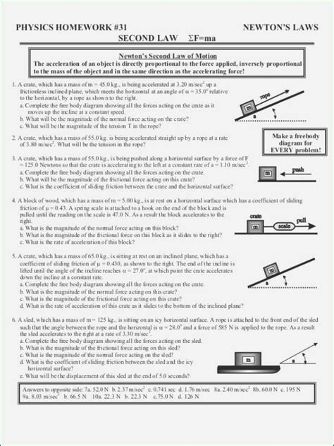 Projectile Motion Worksheet With Answers