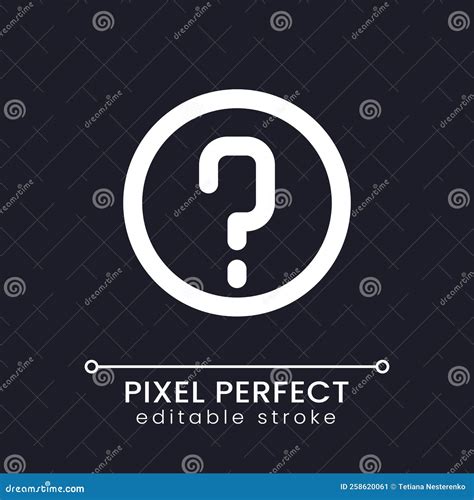 Faq Pixel Perfect White Linear Ui Icon For Dark Theme Stock Vector