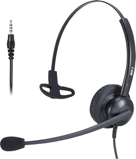 Amazon.com: Corded Cell Phone Headset with Noise Cancelling Microphone ...