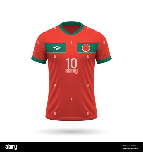 3d Realistic Soccer Jersey Morocco National Team Shirt Template For