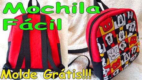 Como Fazer Mochila Simples e Fácil Molde Grátis YouTube