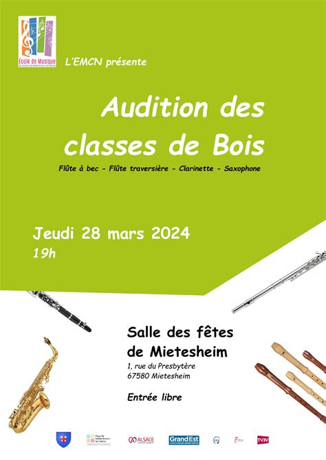 Audition Des Classes De Bois De Lemcn Emcn Ecole De Musique Du