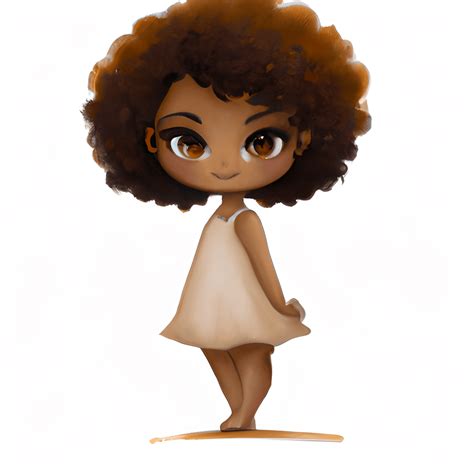 Cute Brown Girl Cartoon Graphic · Creative Fabrica