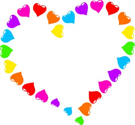 Clipart Rainbow With Hearts Colorful