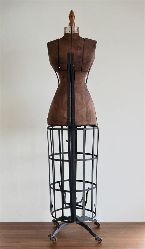 1908 Antique Victorian Dress Form Mannequin With Metal Cage Etsy