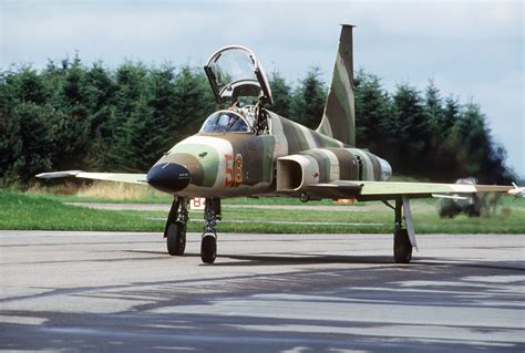 An F E Tiger Ii Aircraft From The Th Aggressor Squadron Taxis Onto