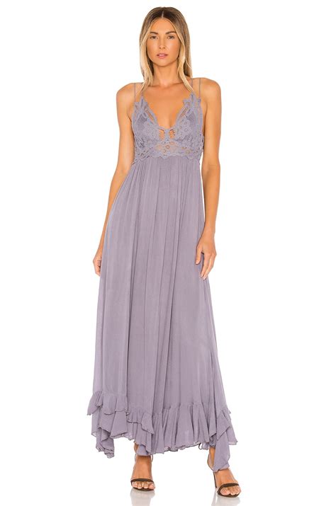 Free People Adella Maxi Slip Dress In Dark Grey Revolve