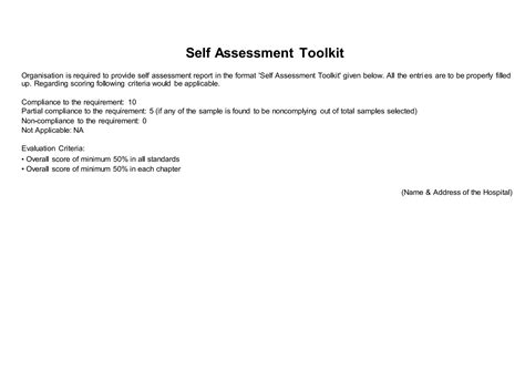 Self Assessment Tool Kit For Nabh Converteddocx