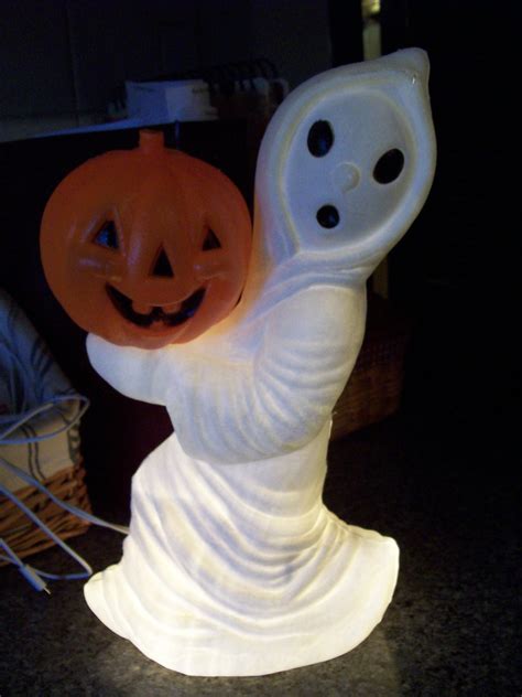 Blow Mold Ghost Jack O Lantern Lighted Decoration Vintage