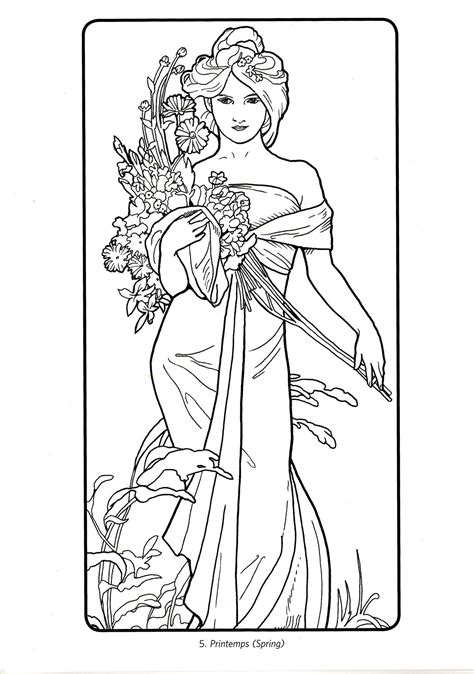 Art Nouveau Line Art For Cricut Or Cameo Mucha Svg Laser Cutting File