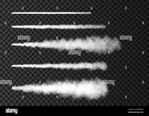 Smoke From Space Rocket Launch Foggy Plane Trail Isolated On