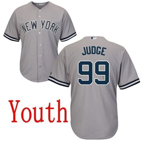 Youth/Kids New York Yankees #99 Aaron Judge Gray Stitched Baseball ...