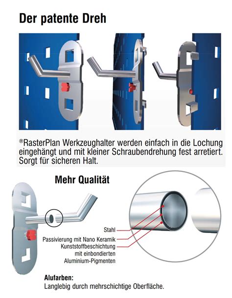 Rasterplan Werkzeughalter Sortiment Teilig Alufarben