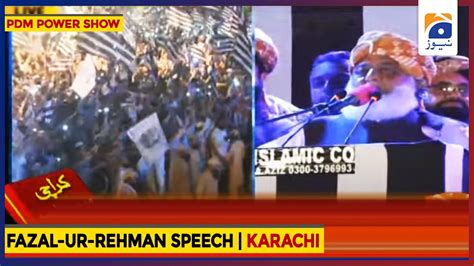 Maulana Fazal Ur Rehman Speech Pdm Jalsa Karachi Youtube