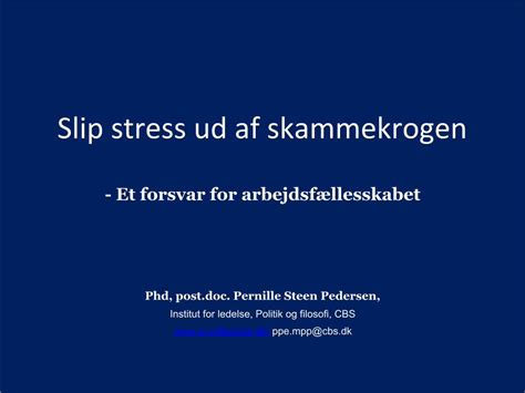 PDF Slip Stress Ud Af Skammekrogen Institut For Ledelse Laver