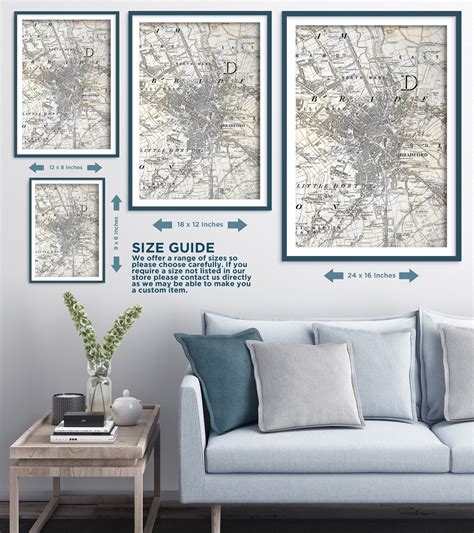 Historic Bradford Map From 1851 reproduction Photo Poster - Etsy