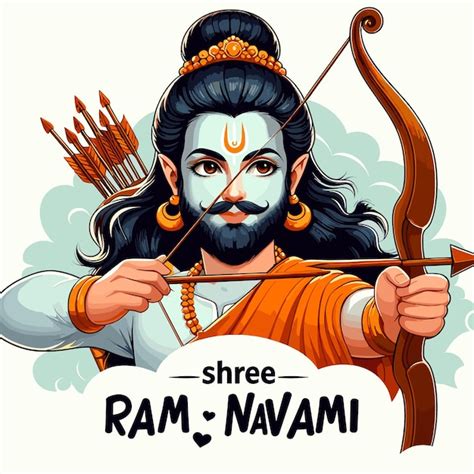 Premium Vector Happy Ram Navami Festival Of India Lord Rama With Bow