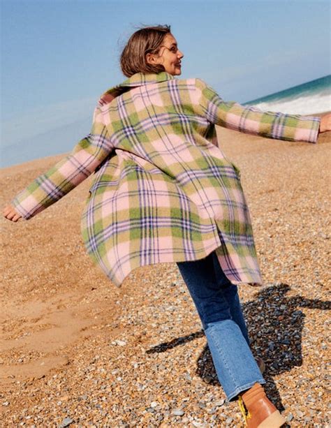 Cue Plaid Wool Relaxed Coat On Sale Danzhao Cc