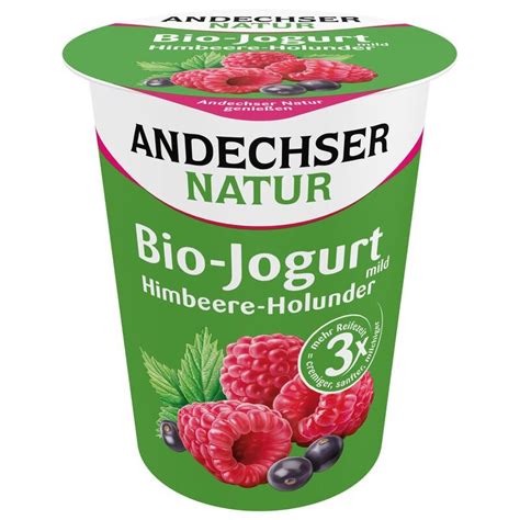 Andechser Natur Jogurt Himbeere Holunder 3 8 Bio 400g Ekomarkt