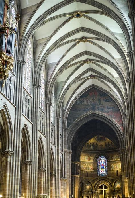 Strasbourg The Gothic Cathedral Rose Window Stock Photo Image Of