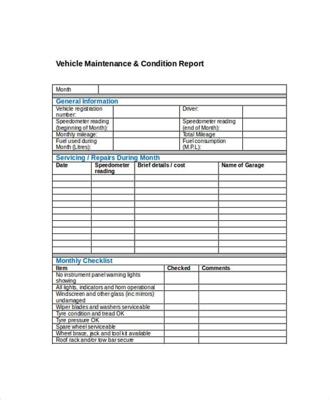 16 Vehicle Report Templates Pdf Docs Word Free And Premium Templates