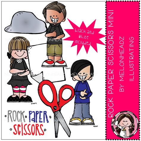 Rock Paper Scissors Clip Art Mini Melonheadz