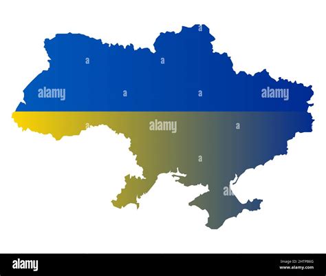 Ucrania mapa silueta con pendiente bandera nacional Ilustración de