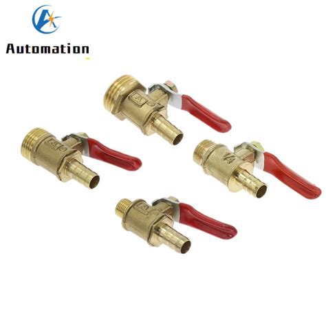 Brass Barbed Ball Valve 4 12 Hose Barb 1 8 1 2 1 4 Male Thread