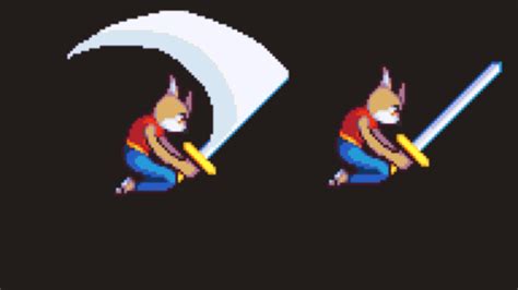 animation air spin attack animated character feline swordsman