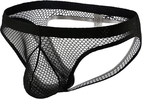 Lxiaozhu Mens Fishnet Mesh Jockstrap Erotic See Through Lingerie Sexy Low Rise Underwear