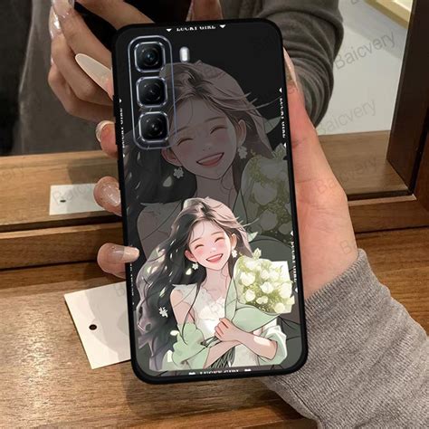 Infinix HOT G G เคสโทรศพท Soft TPU ซลโคนปองกนกลองเตมรปแบบปลอกพรอมรปแบบสาว