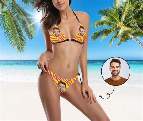 Custom Face Bikini Swimsuit Personalized Funny Face Women Sexy Bikini Photo Buffalo Bills Zubaz