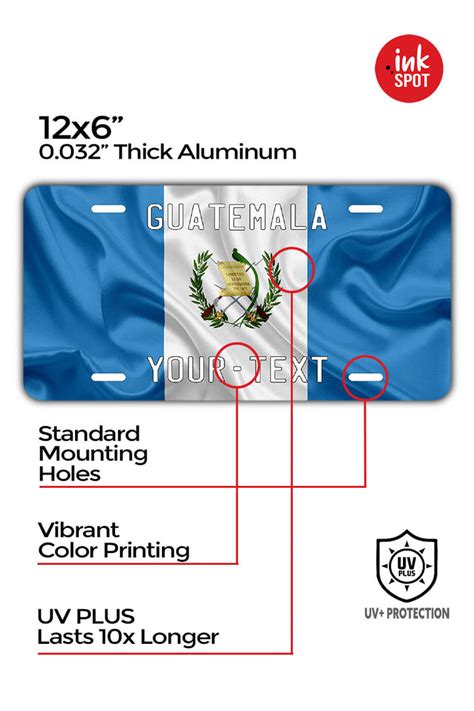 Custom Guatemala License Plates Laserx Engraving