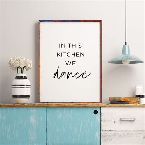 In This Kitchen We Dance Kitchen Wall Decor Kitchen Signs Etsy