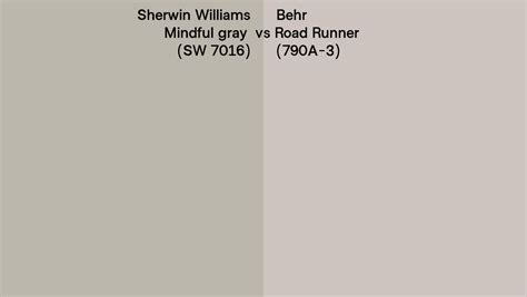 Sherwin Williams Mindful Gray SW 7016 Vs Behr Road Runner 790A 3