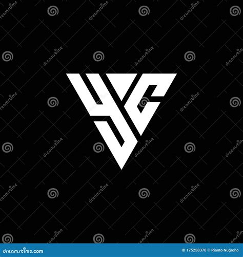 YC Logo Letter Monogram With Triangle Shape Design Template Stock