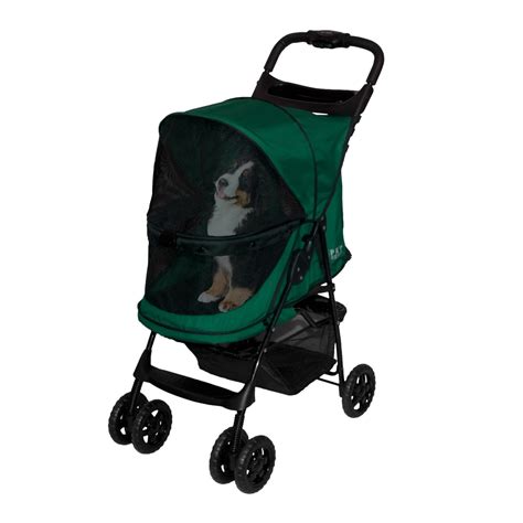 Pet Gear Happy Trails No Zip Pet Stroller In Emerald Petco