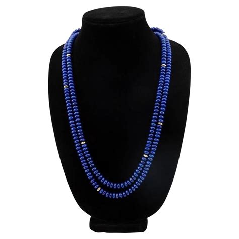 Valentin Magro Lapis Lazuli K Gold Rondelle Bead Double Strand