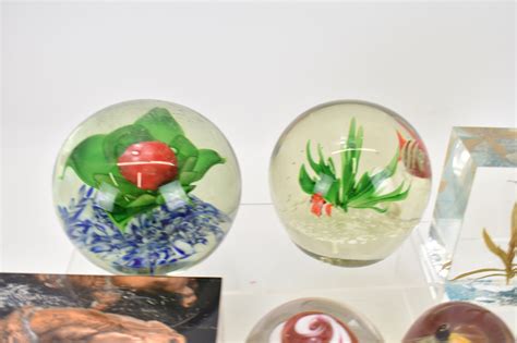 Lot 380 Various Art Glass Paperweights And Vases To