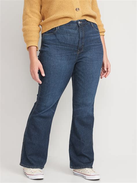 Higher High Waisted Cotton Hemp Blend Flare Jeans Old Navy